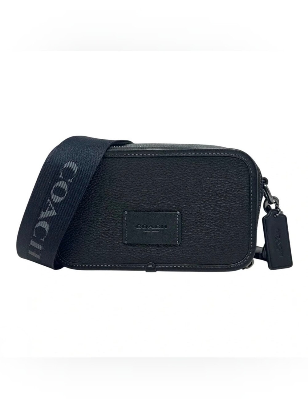 COACH Wyatt Black Pebbled Leather Crossbody